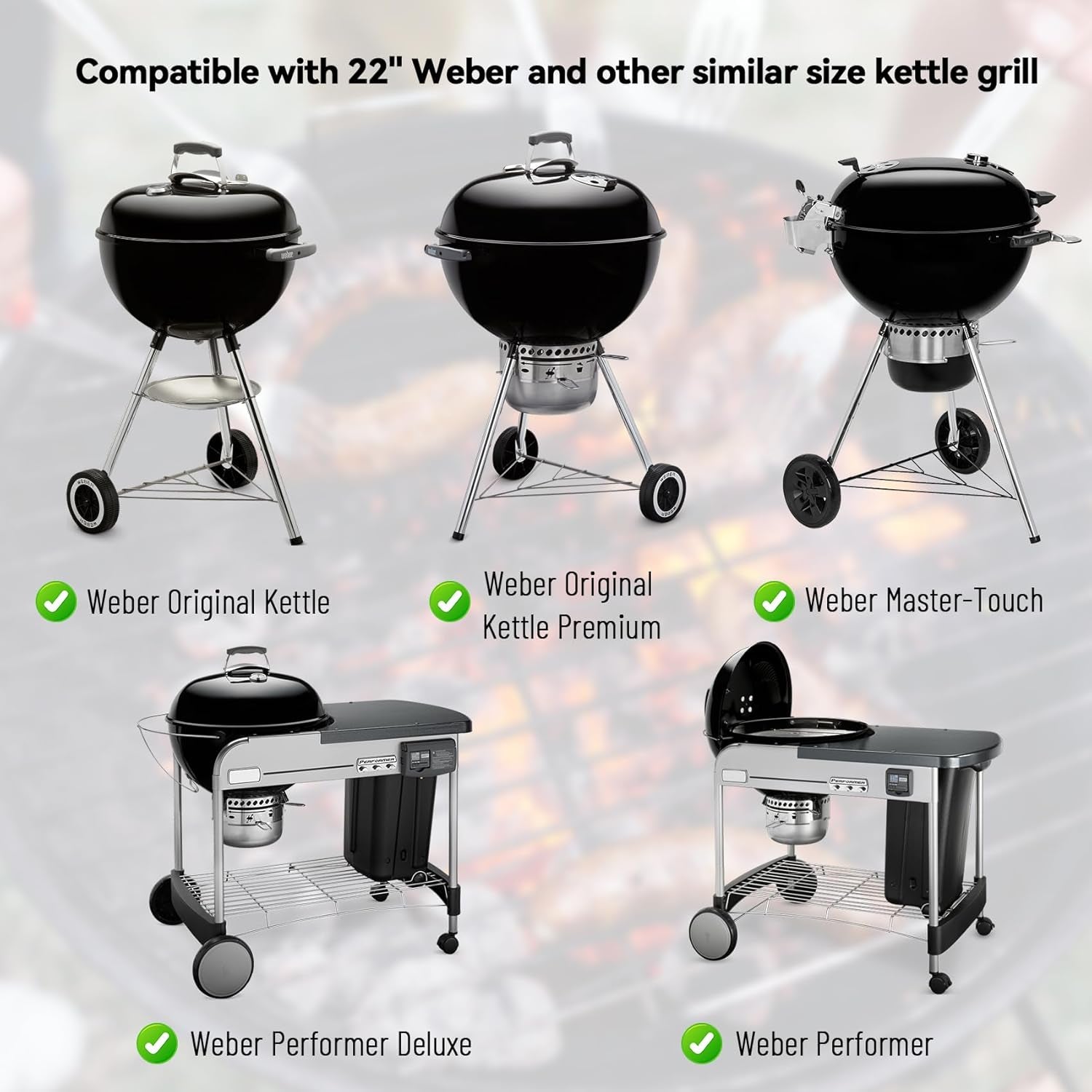 Charkettle Charcoal Firebox Kit. Ceramic Basket with Heat Deflector Compatible with Weber 22-Inch Kettle Charcoal Grills - Image 5