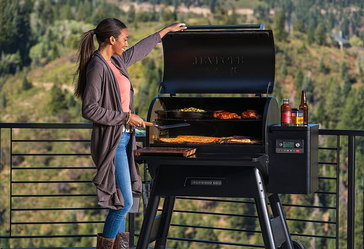 Traeger Grills Ironwood 885 Wood Pellet Grill and Smoker with WIFI Smart Home Technology. Black - Image 2