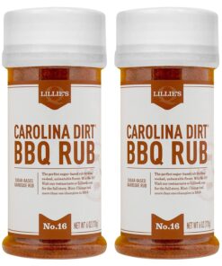 Lillie'S Q - Carolina Dirt BBQ Rub. Sugar-Based BBQ Rub. Traditional Carolina Barbeque Rub. Sweetened Blend of Southern Spices. Perfect Barbeque Seasoning for Ribs. Pork. & Fries (6 Oz. 2-Pack)