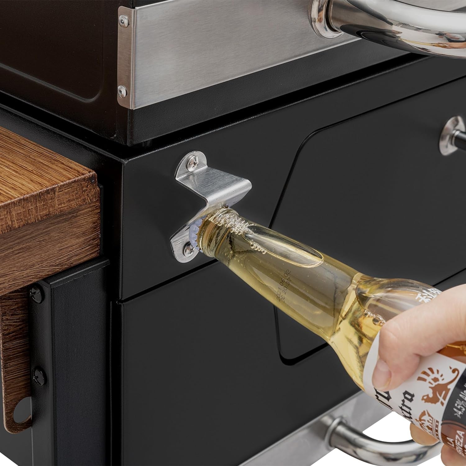 CD1824M 24-Inch Charcoal Grill. BBQ Smoker with Handle and Folding Table. Perfect for Outdoor Patio. Garden and Backyard Grilling. Black. Medium - Image 8