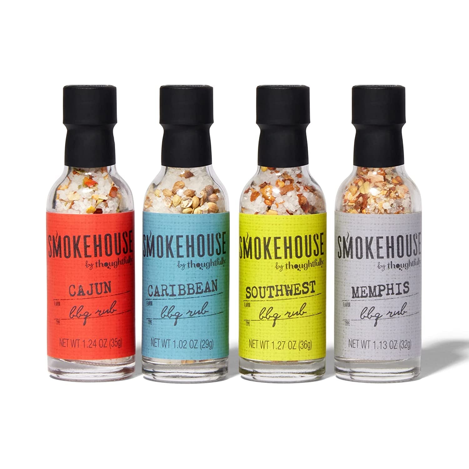 Smokehouse by Thoughtfully BBQ Rubs Gift Set. Vegan and Vegetarian. Barbecue Rub Flavors Include Cajun BBQ. Caribbean BBQ. Memphis BBQ and Southwest BBQ Rubs. Set of 4 - Image 2