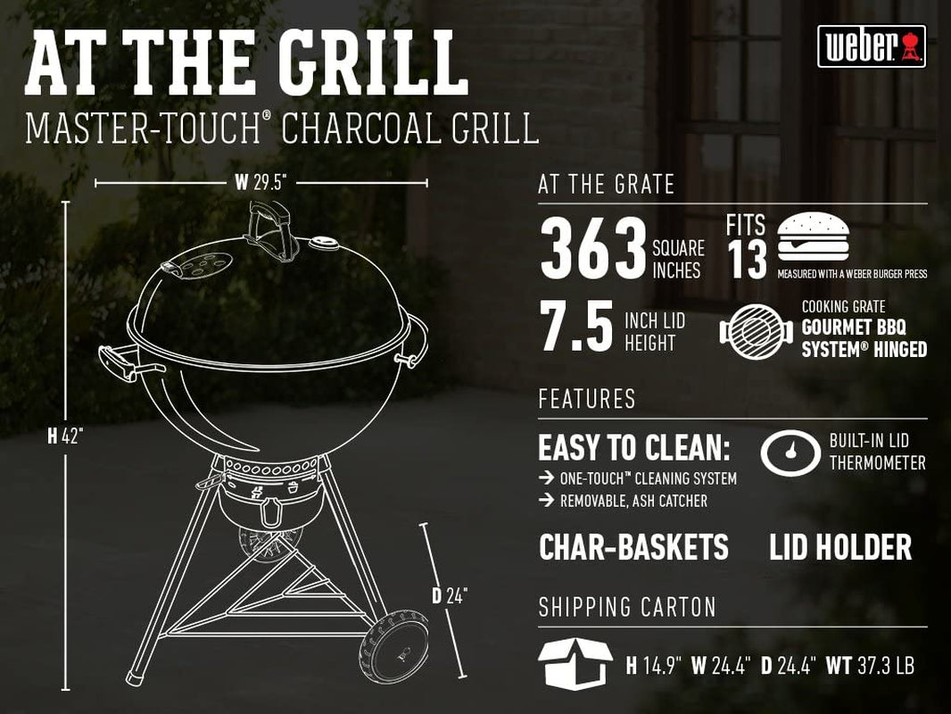 Weber Master-Touch Charcoal Grill. 22-Inch. Black - Image 3