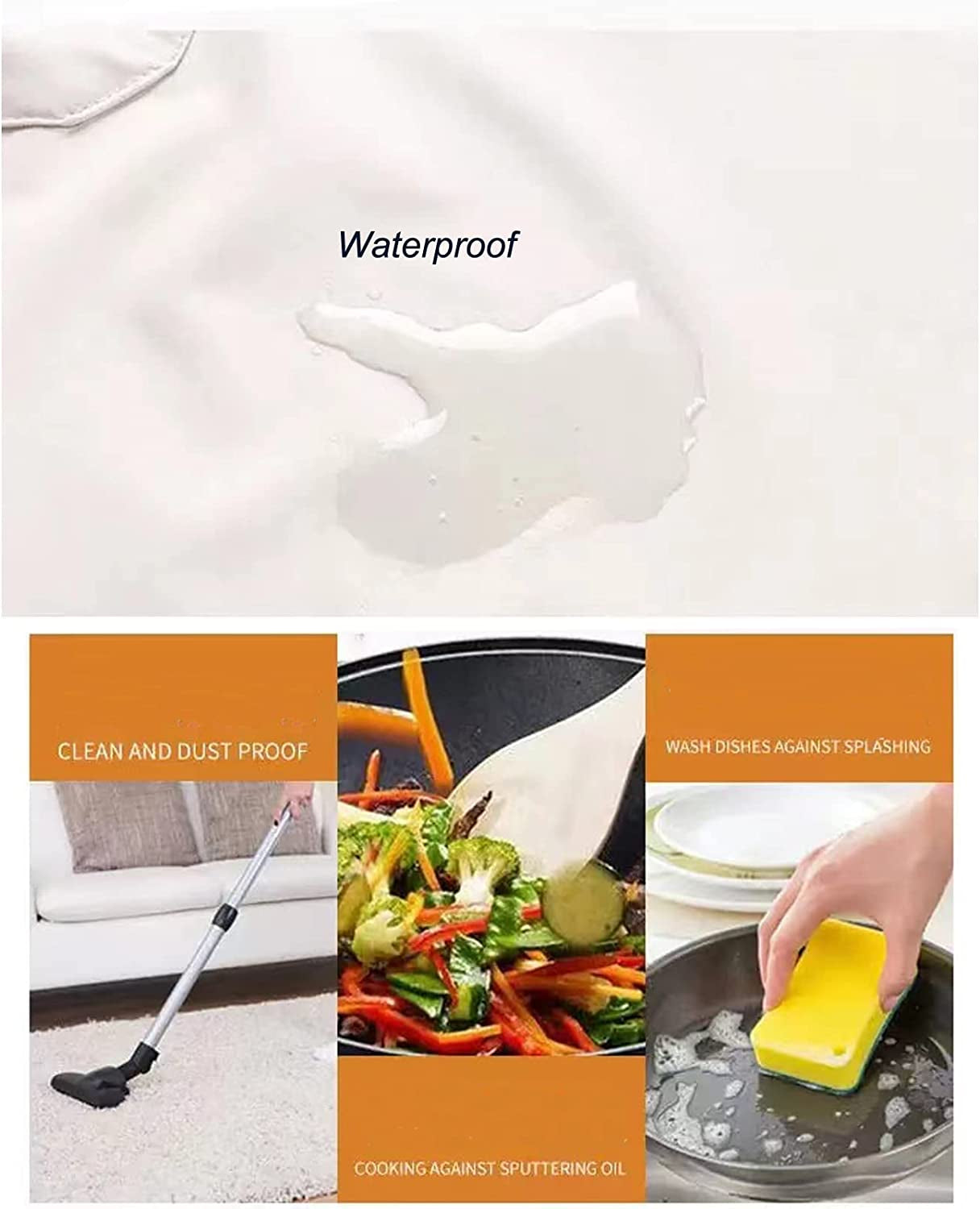 2 Pack Kitchen Apron with Hand Wipe.Water-Drop Resistant with 2 Pockets Cooking Bib Aprons for Women Men Chef - Image 6