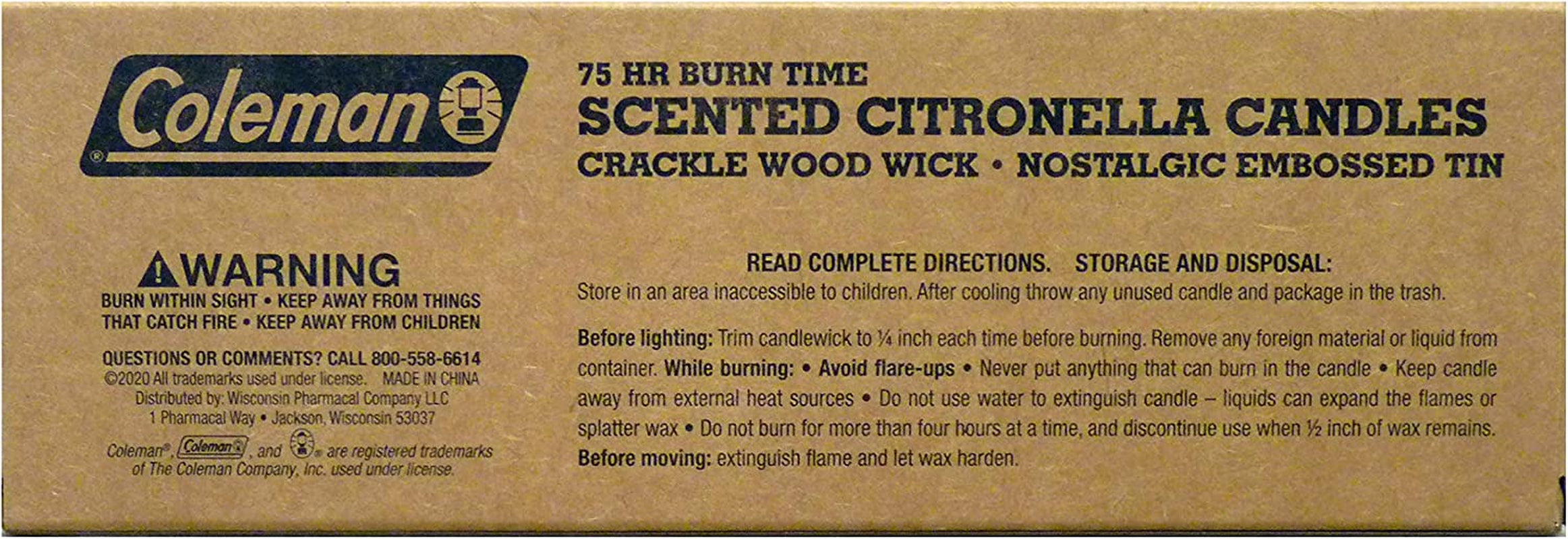 Coleman Scented Tin Citronella Candle - 3 Pack. S'Mores. Pine and Campfire - Image 2