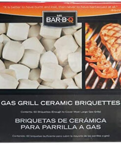 Mr. Bar-B-Q 06000Y Ceramic Gas Grill Self Cleaning Briquettes. Replacement for Lava Rocks. Cleaner Cooking. Gas Grill Briquettes for BBQ Grill. EMW8015680. 60 Count
