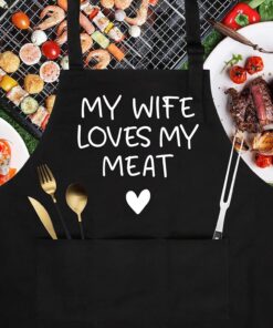 Fairy'S Gift Funny Husband Apron - Men'S Anniversary. Fathers Day. Cool Birthday Gifts for Him. Husband Gifts from Wife - Manly Presents for Men. Kitchen Aprons with Pockets for Cooking Hubby. Him