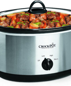 Crock-Pot 7 Quart Oval Manual Slow Cooker. Stainless Steel (SCV700-S-BR). Versatile Cookware for Large Families or Entertaining