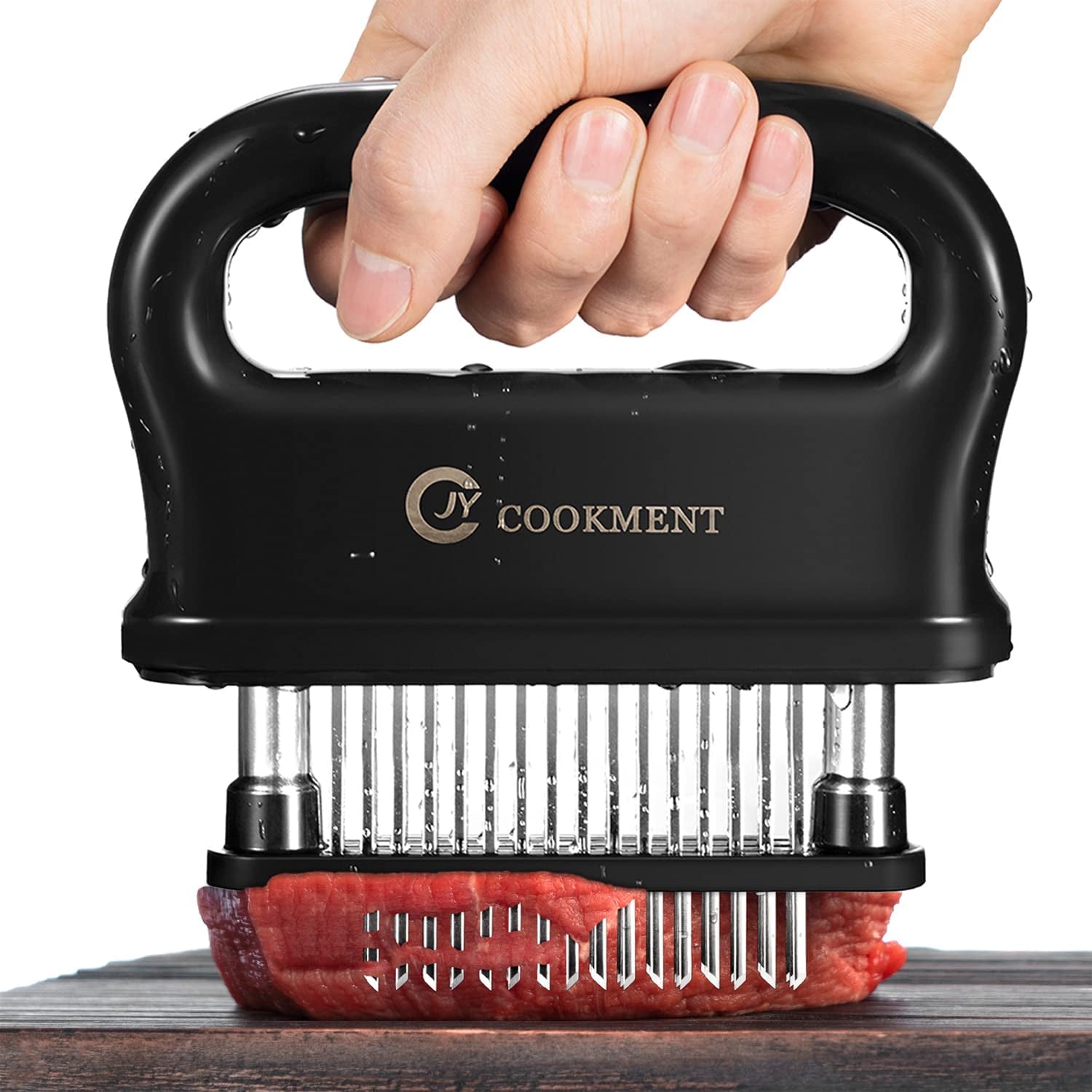JY COOKMENT Meat Tenderizer with 48 Stainless Steel Ultra Sharp Needle Blades. Kitchen Cooking Tool Best for Tenderizing. BBQ. Marinade - Image 8