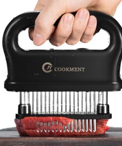 JY COOKMENT Meat Tenderizer with 48 Stainless Steel Ultra Sharp Needle Blades. Kitchen Cooking Tool Best for Tenderizing. BBQ. Marinade