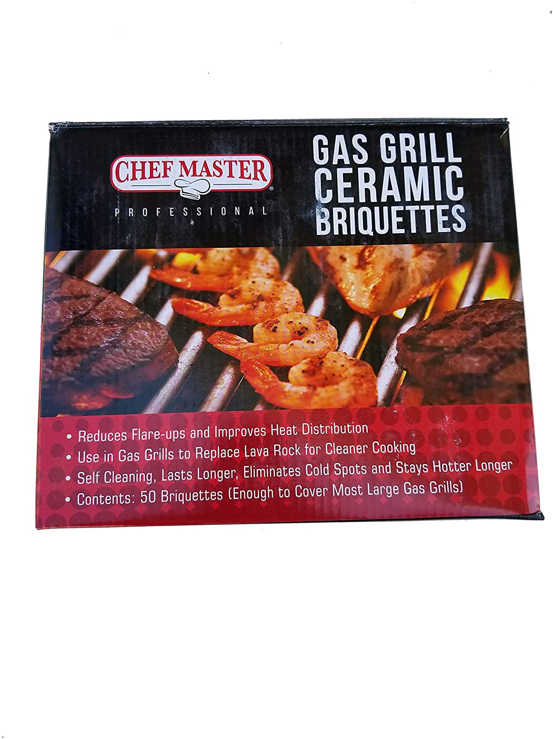 Chef Master 05004CM Ceramic Gas Grill Self Cleaning Briquettes. Replacement for Lava Rocks. Cleaner Cooking. Gas Grill Briquettes for BBQ Grill - Image 4