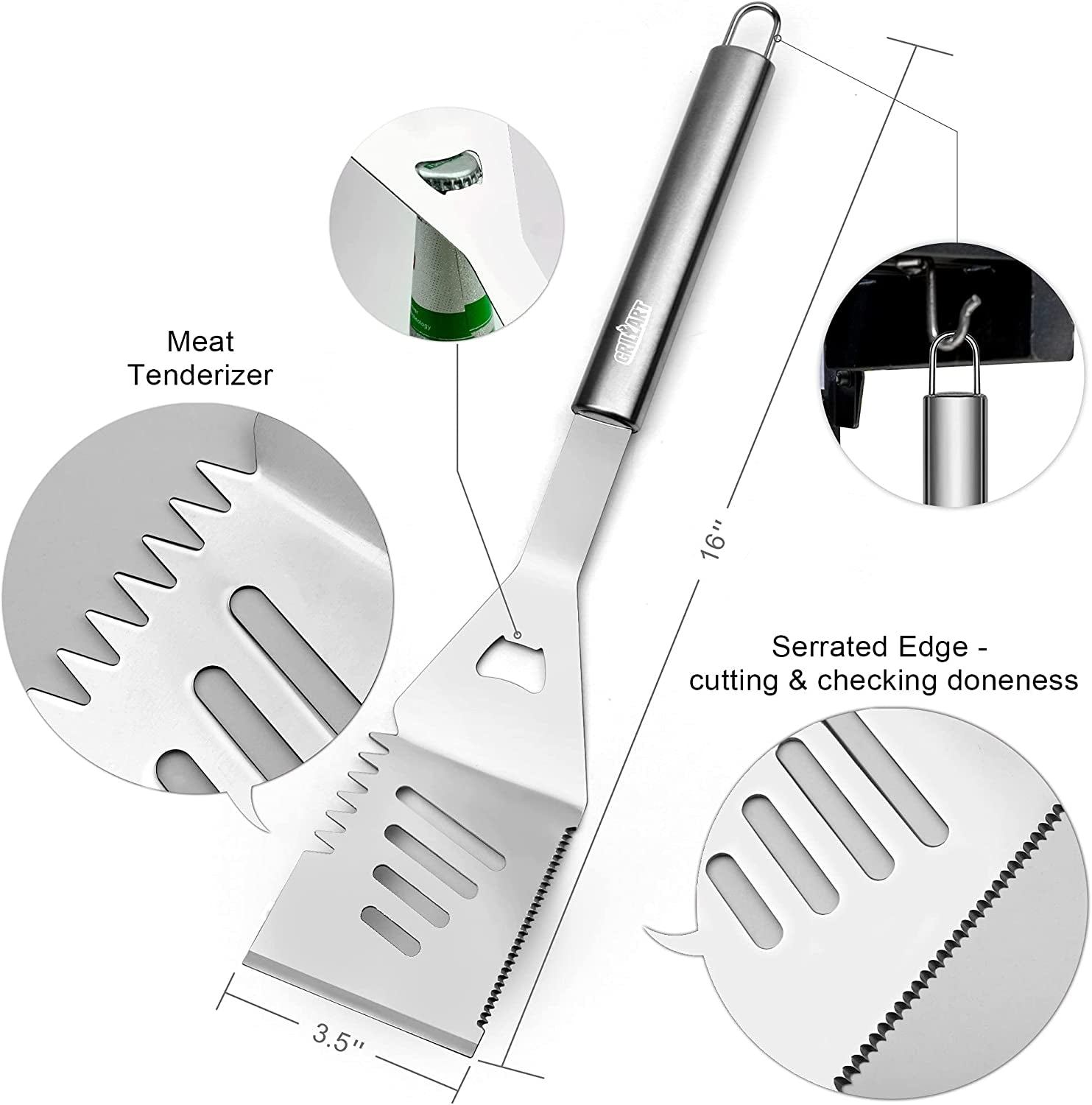 Grill Tools Grill Utensils Set - 3PCS BBQ Tools. Stainless Barbeque Grill Accessories - Spatula/Tongs/Fork. with Insulated Glove. Ideal BBQ Set Grilling Tools for Outdoor Grill. Gifts for Men - Image 4