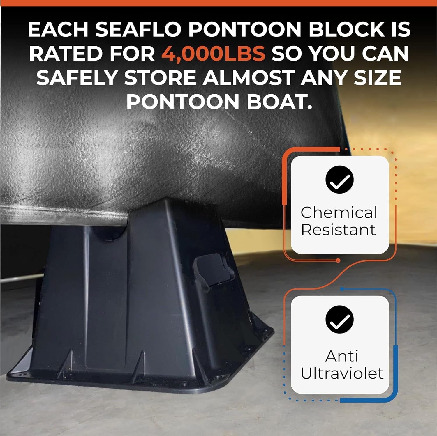 Pontoon Storage Blocks - Heavy Duty. Stackable & Weather Resistant - Perfect for Winterizing. Boat Protection & Maintenance (Set of 4) - Image 5