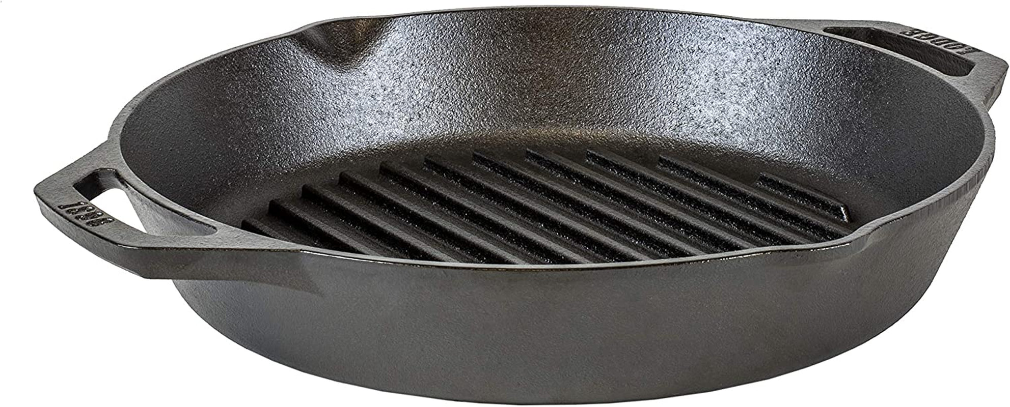 12 Cast Iron Dual Handle Grill Pan. Black