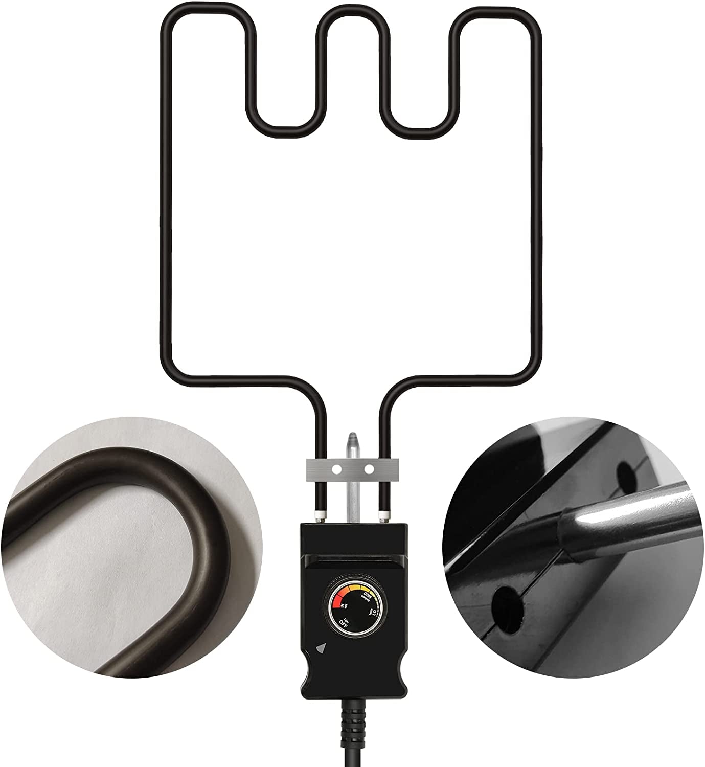 Universal Electric Smoker and Grill Heating Element Replacement Part with Adjustable Thermostat Cord Controlle for Masterbuilt Smokers & Turkey Fryers 1500 Watts - Image 5