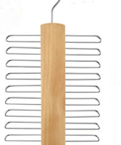 Wood Tie Rack Holder.Premium Wooden Necktie and Belt Hanger.Rotate to Organizer and Storage Rack with Non-Slip Clips Finish 20 Hooks.360Degree Swivel Space Saving Organizer for Men