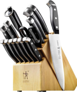 HENCKELS Premium Quality 15-Piece Knife Set with Block. Razor-Sharp. German Engineered Knife Informed by over 100 Years of Masterful Knife Making. Lightweight and Strong. Dishwasher Safe