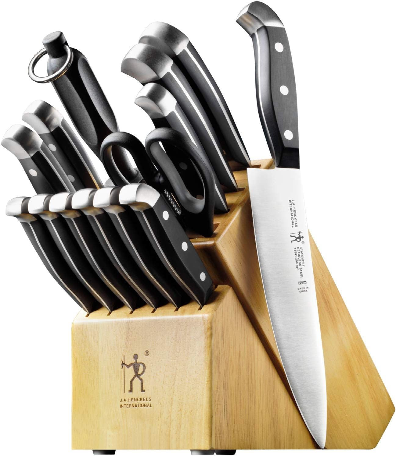 HENCKELS Premium Quality 15-Piece Knife Set with Block. Razor-Sharp. German Engineered Knife Informed by over 100 Years of Masterful Knife Making. Lightweight and Strong. Dishwasher Safe - Image 10