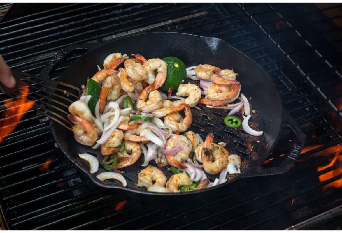 Lodge 12 Cast Iron Dual Handle Grill Basket - Image 7