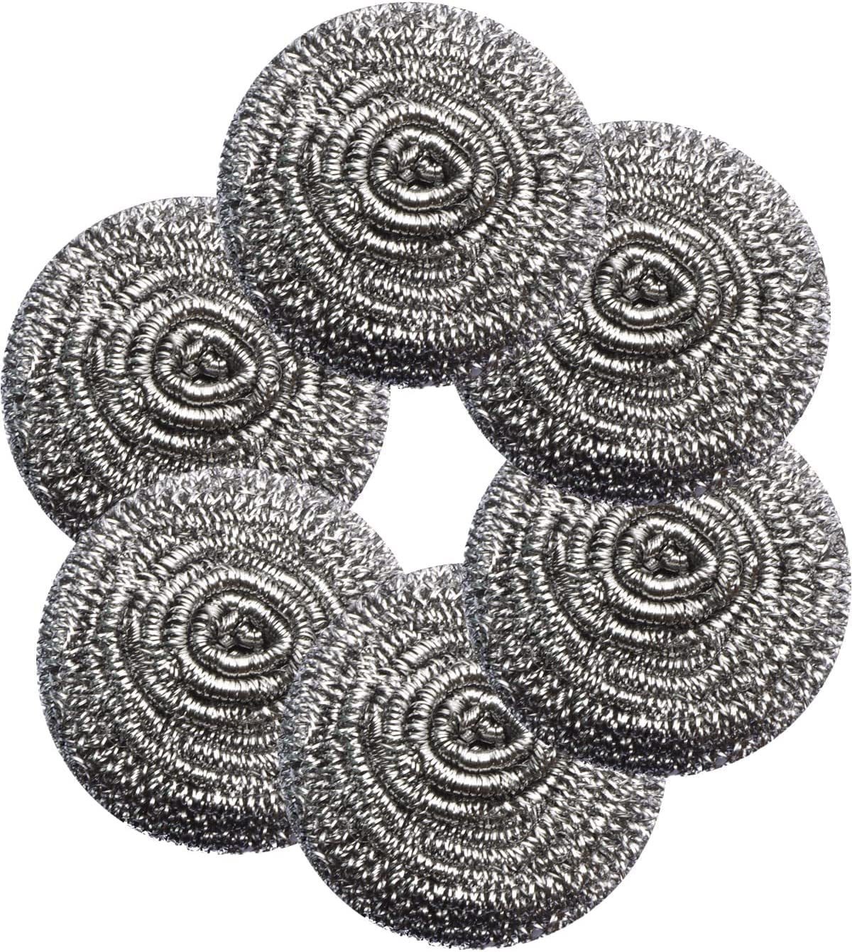 6Pcs Scourer Steel Wool Scrubber - Steel Wool for Cleaning Dish Pots Pans Grills Stainless Steel Scrubber for Kitchen Sinks Cleaning Steel Wool Pads Metal Scrubber. Flexible