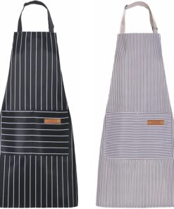 Apron. Adjustable 2 Pack Bib Aprons with 2 Pockets Cooking Kitchen Aprons for Men Women BBQ Outdoors Baking Chef Apron