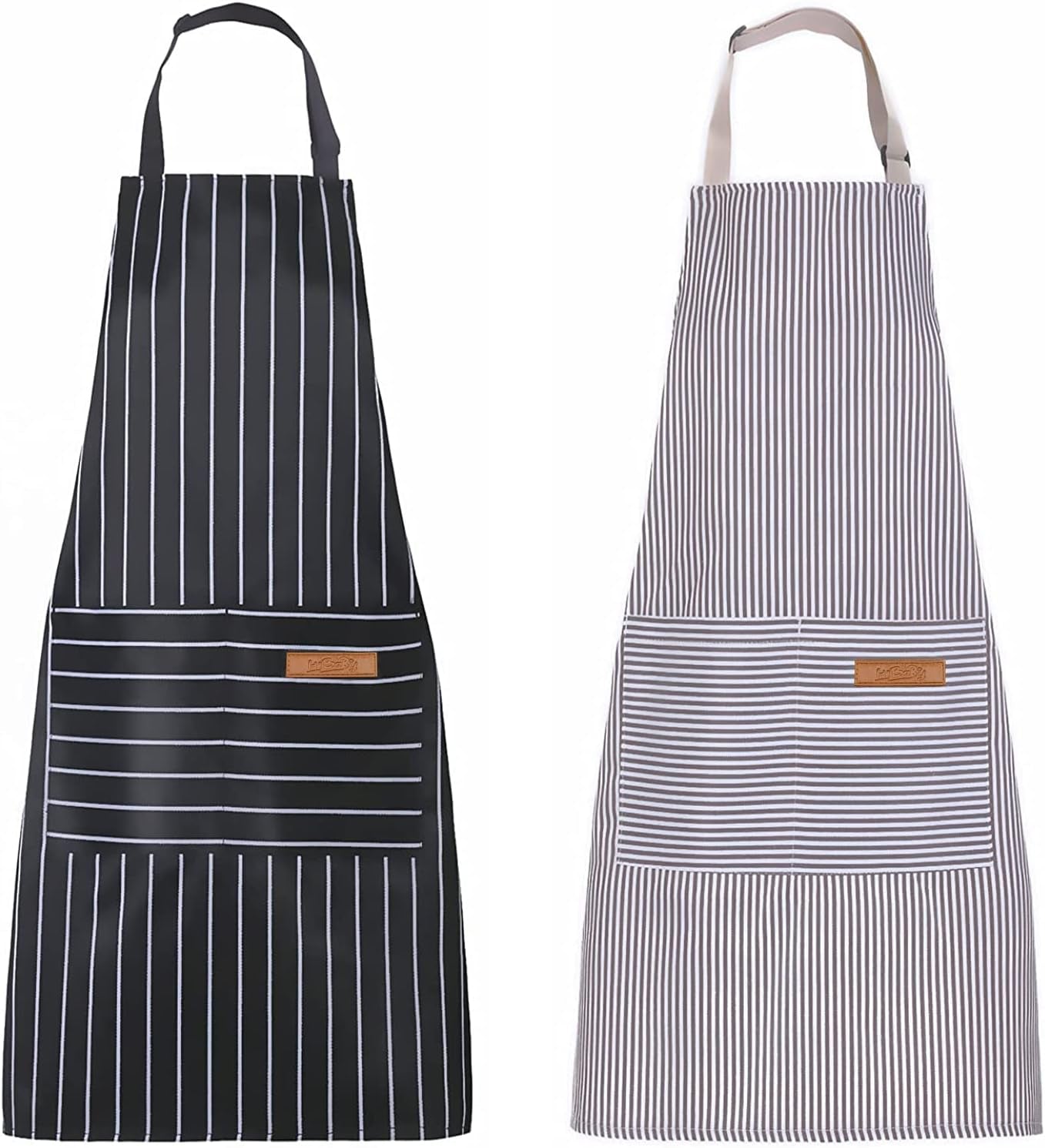 Apron. Adjustable 2 Pack Bib Aprons with 2 Pockets Cooking Kitchen Aprons for Men Women BBQ Outdoors Baking Chef Apron
