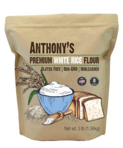 Anthony'S Premium White Rice Flour. 3 Lb. Gluten Free. Non GMO