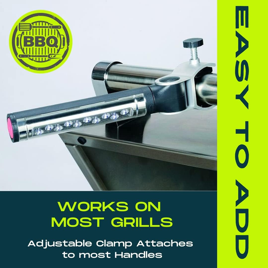 Barbecue Grill Light BBQ Grill Light- Battery Operated LED BBQ Light Aluminum Clamp Barbeque Grill Lights - Grill Lights for Outdoor Grill or Smoker - the Best BBQ Grill Accessories - BBQ Light - Image 4