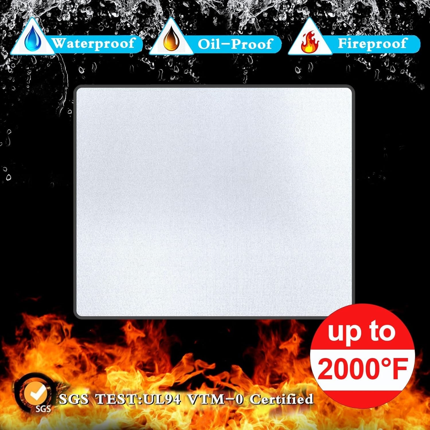 4 Layers Fireproof Material Grill Mats.Large 48 ×40 Inch Grill Mats for Outdoor Grill.Charcoal. Smokers. Gas Grills. Deck and Patio. Oil-Proof Waterproof BBQ Protector - Image 4