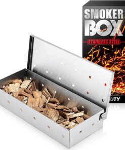 UIRIO Smoker Box for Gas Grilling - Wood Chip Smoker Box for Charcoal Grill - Enhance Grilling Flavors for BBQ Enthusiasts