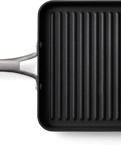 Premier Hard-Anodized Nonstick 11-Inch Square Grill Pan. Black
