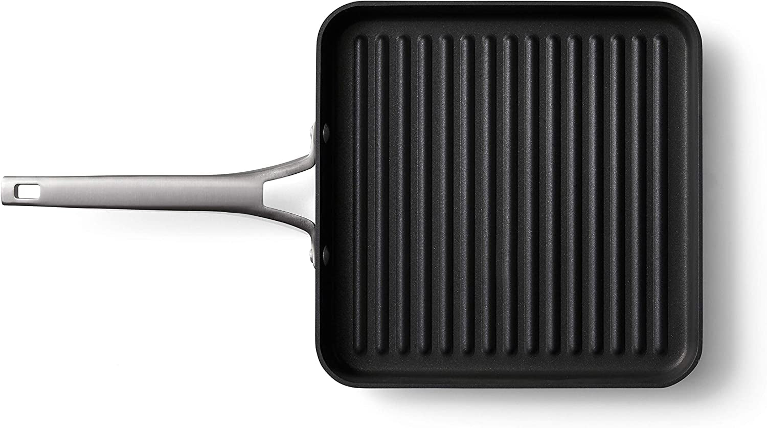 Premier Hard-Anodized Nonstick 11-Inch Square Grill Pan. Black