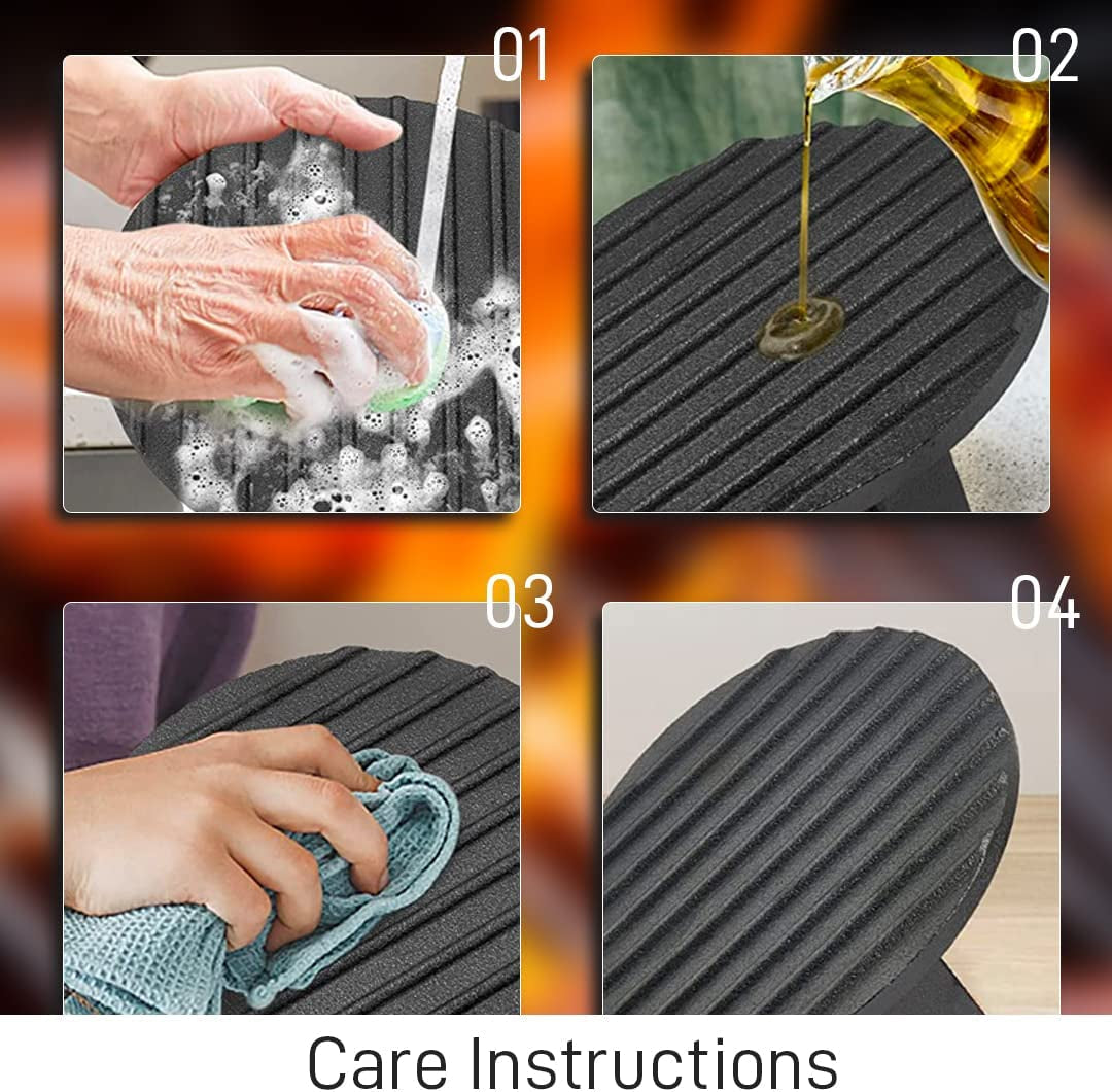 Bellemain Bacon Press 8.5-Inch round | Heavy-Duty Cast Iron Grill Press for Perfectly Seared Bacon. Steak & Sandwiches | Equalized Weight Distribution | Food-Grade Press with Wood Handle | 3 Lbs - Image 7