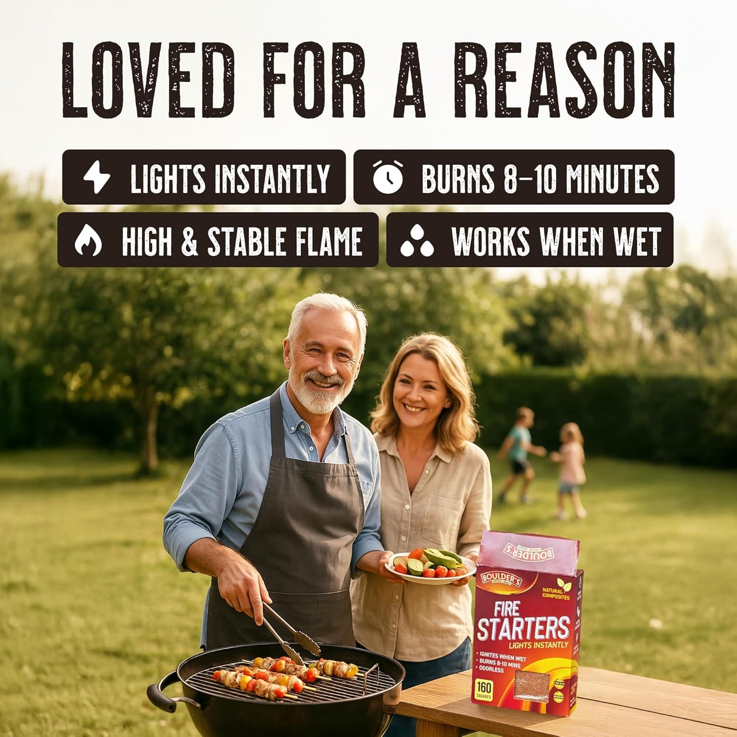 Fire Starter Cubes. 160 Pcs - Bulk Pack - Fast Grill BBQ Charcoal Start - Odorless & Waterproof - Firestarter Squares for Campfire. Outdoor Fire Pit. Wood Stove. Fireplace. Logs - Camping Essentials - Image 3