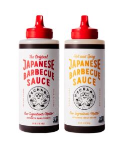 Bachan'S Variety Pack Japanese Barbecue Sauce. (1) Original (1) Hot and Spicy. BBQ Sauce for Wings. Chicken. Beef. Pork. Seafood. Noodles. and More. Non GMO. No Preservatives. Vegan. BPA Free