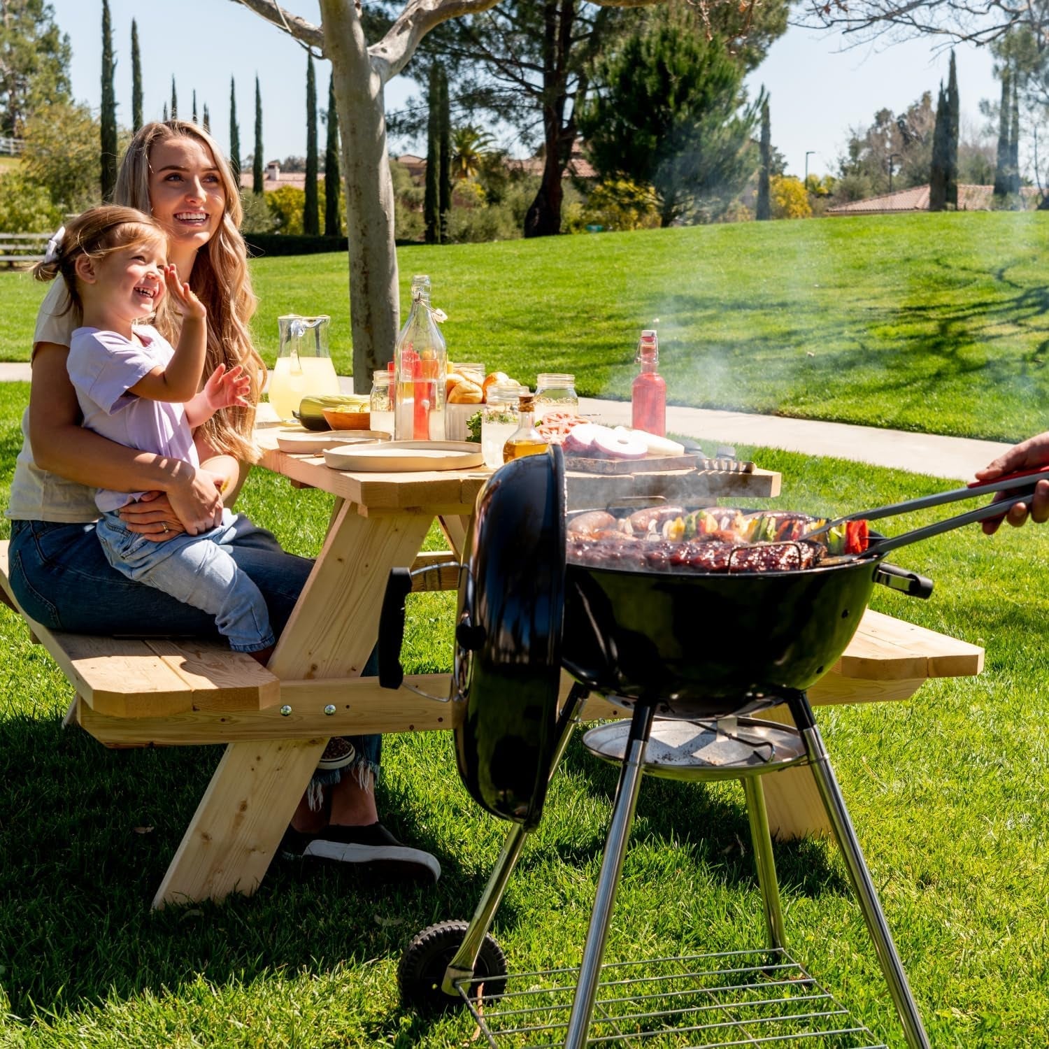 Premium Charcoal Grill. 18 Heavy Duty Charcoal Kettle Grill. Outdoor Cooking. Camping Patio. Backyard. Tailgating. Black - Image 7