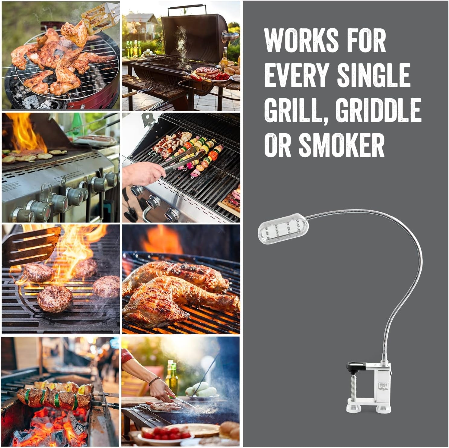 ™ Bright and Durable Magnetic LED Grill Light for Grilling and BBQ. Attaches Magnetically or with Built in Clamp. Long Flexible Gooseneck. Perfect for Blackstone Grills - Image 5