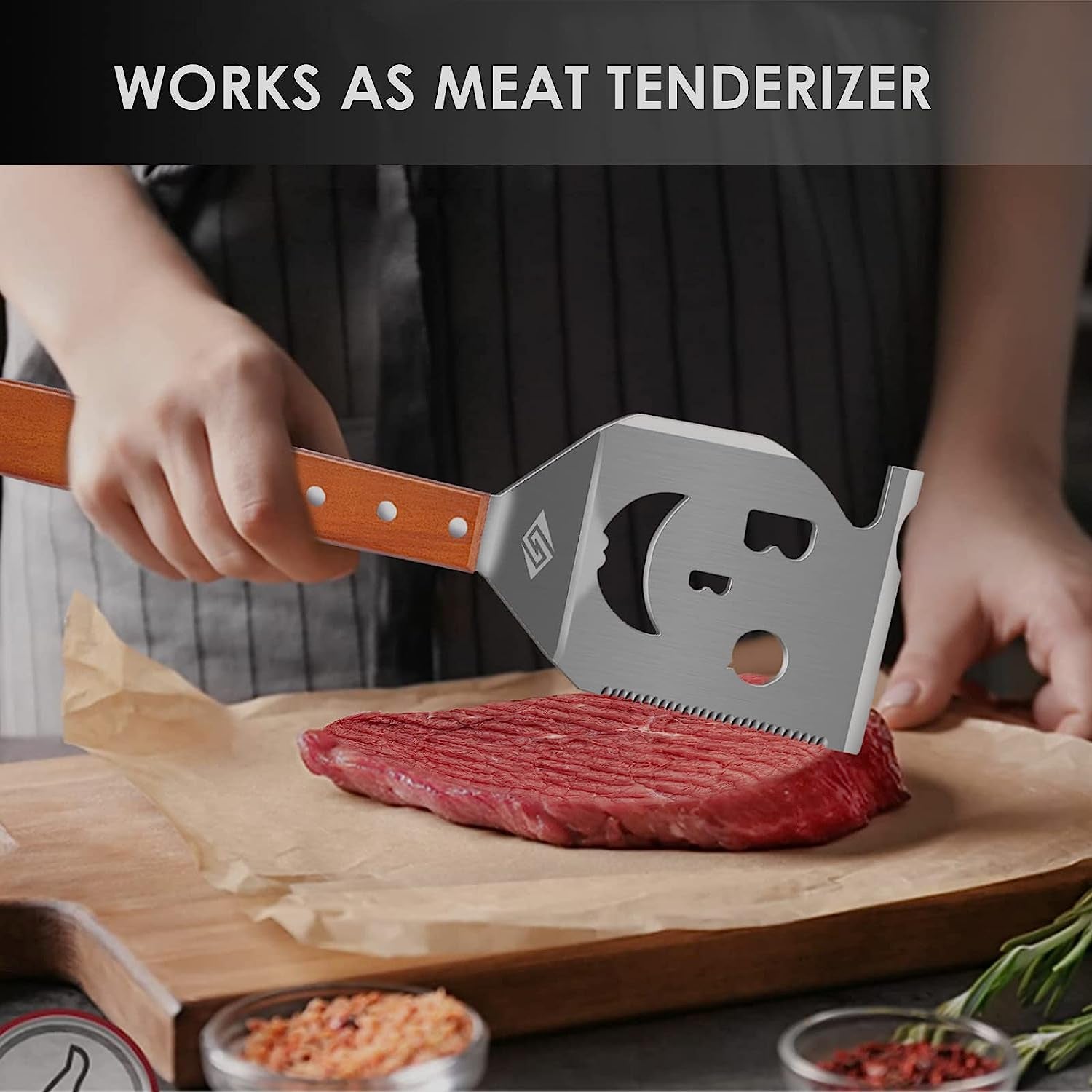 STEVEN-BULL S Grill Spatula for Outdoor Grill. 7-In-1 BBQ Spatula for Grill. 17 Inch Long Barbecue Tool. Perfect BBQ Gifts for Men (Color Box Packaging) - Image 7