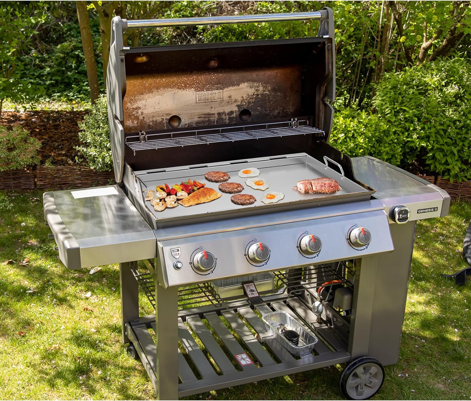 Full-Size Griddle Insert. Stainless Steel Flat Top Griddle for Weber Genesis II and Genesis II LX 400 Series Gas Grill. 4-Burner Gas Grill Accessories - Image 5