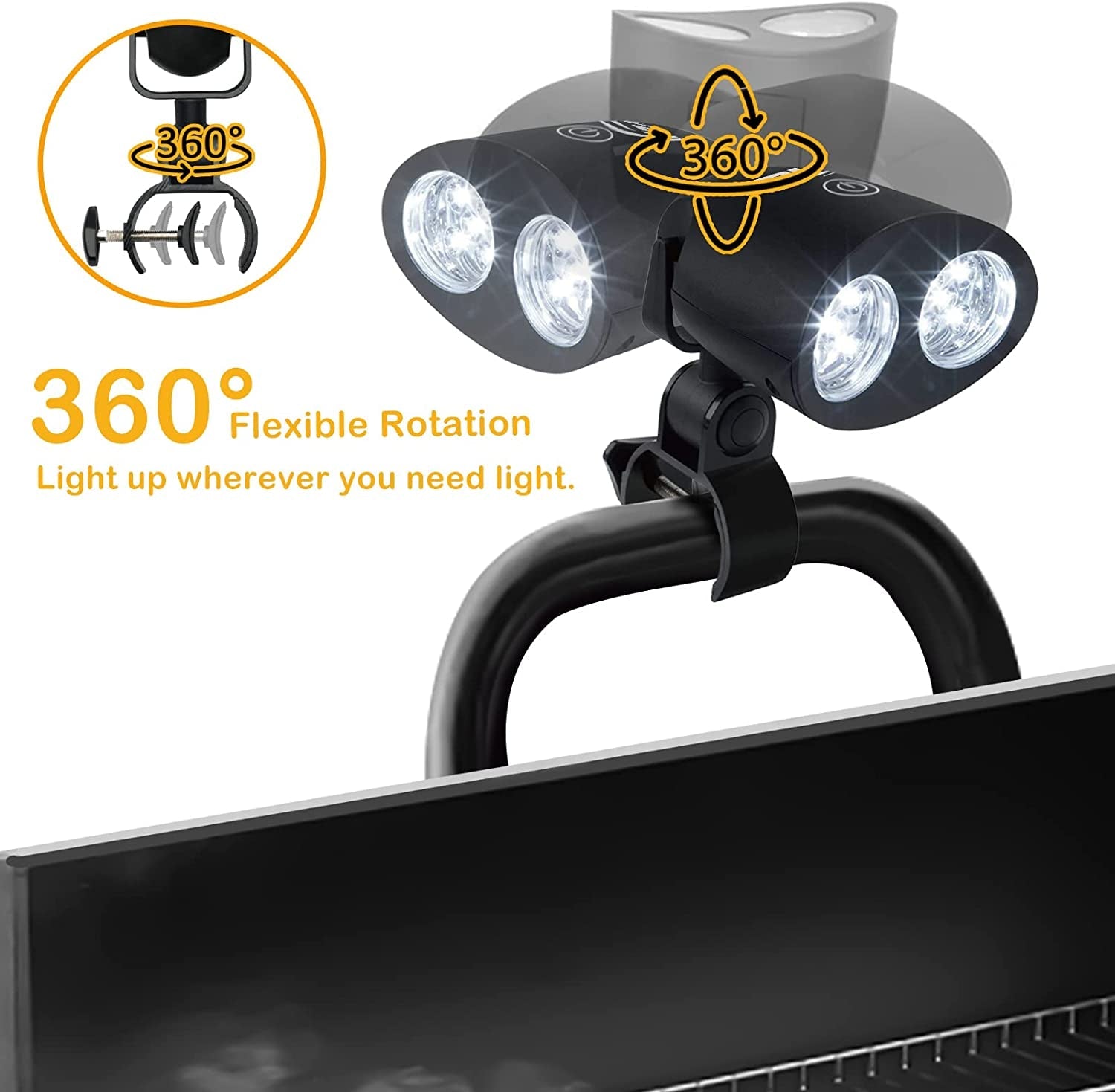 Grill Light BBQ Accessories - Upgraded Waterproof Grilling Accessories for Outdoor Grill. Smoker Accessories Grilling Gifts for Men Women Dad. Flexible BBQ Light with 10 Super Bright LED Lamps - Image 6