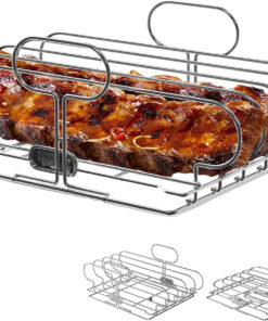 Yukon Glory Rib Racks for Grilling and Smoking | Rib Grilling Rack | Rib Holder for Smoker | BBQ Rib Rack | Grill Rack for Outdoor Grill | Grilling Accessories | BBQ Accessories