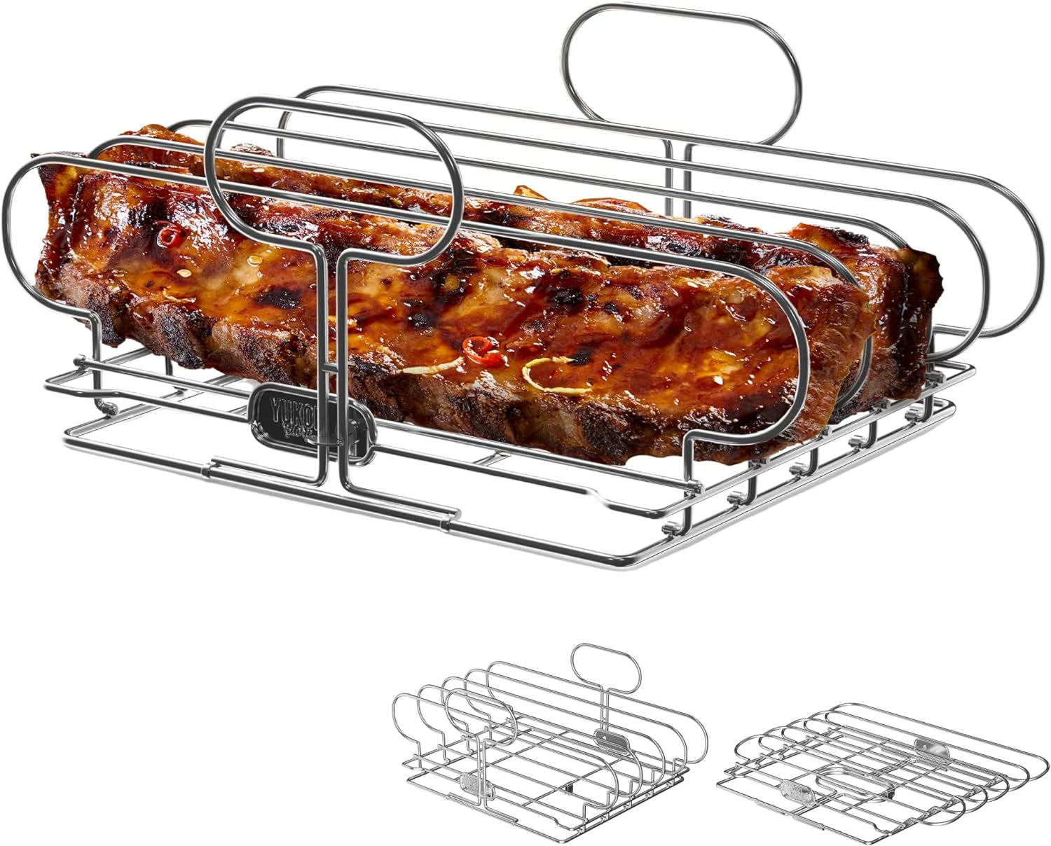 Yukon Glory Rib Racks for Grilling and Smoking | Rib Grilling Rack | Rib Holder for Smoker | BBQ Rib Rack | Grill Rack for Outdoor Grill | Grilling Accessories | BBQ Accessories - Image 9