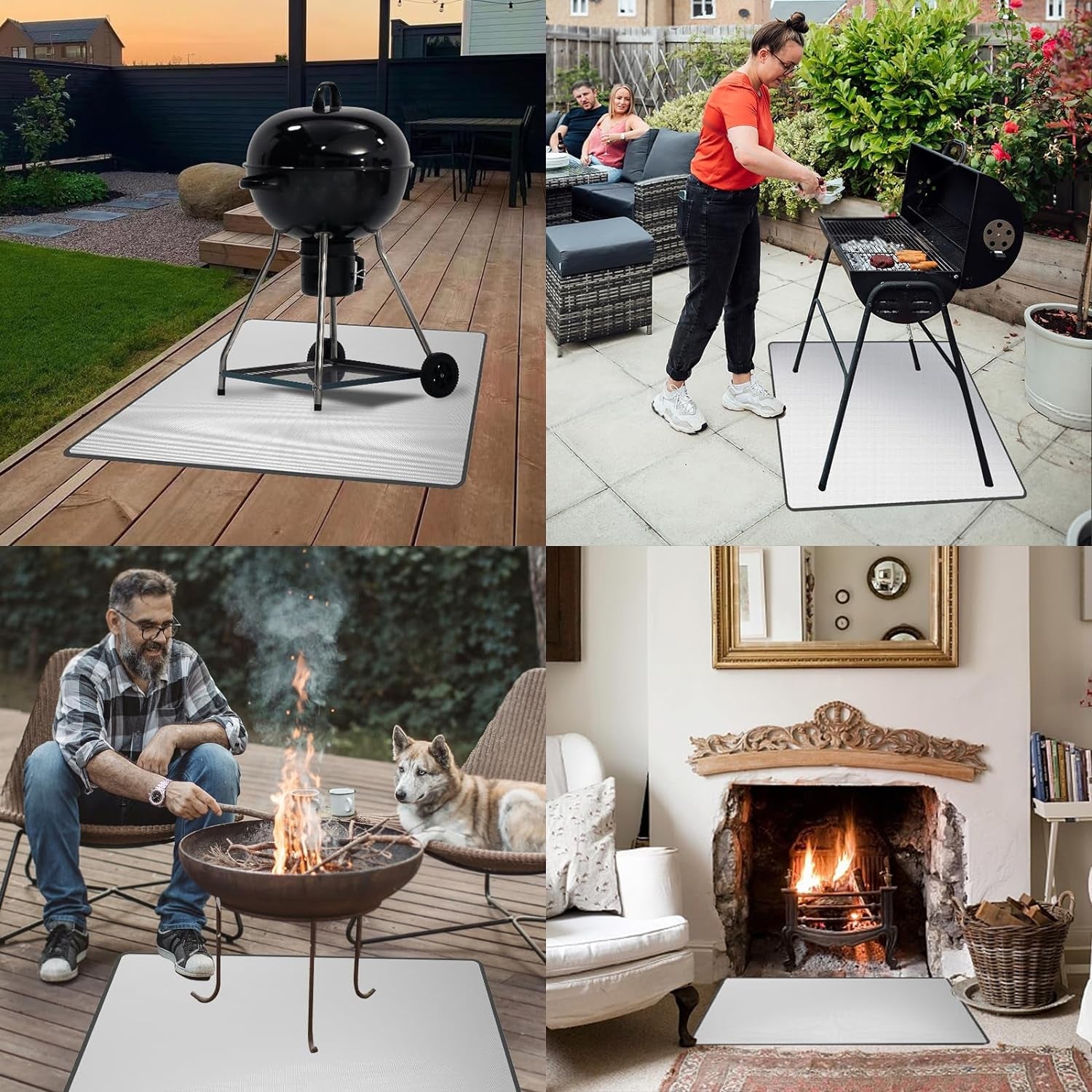 4 Layers Fireproof Material Grill Mats.Large 48 ×40 Inch Grill Mats for Outdoor Grill.Charcoal. Smokers. Gas Grills. Deck and Patio. Oil-Proof Waterproof BBQ Protector - Image 6