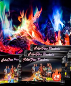 25 Pack Colorful Flames Color Fire Packets Fire Pit for Campfire.Fire Color Packets Camping Accessories for Kids & Adults.Outdoor Fire Changing Cosmic Flame Powder. (25 Packets)