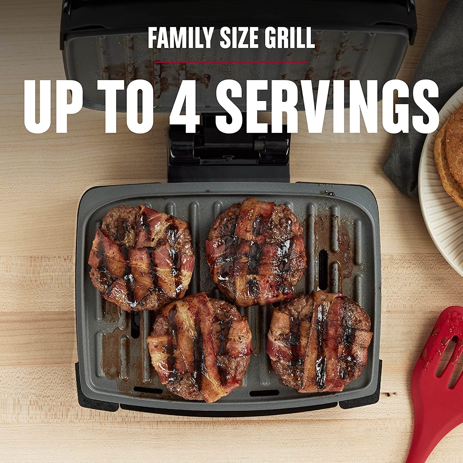® Fully Submersible™ Grill. NEW Dishwasher Safe. Wash the Entire Grill. Easy-To-Clean Nonstick. Black/Grey - Image 8