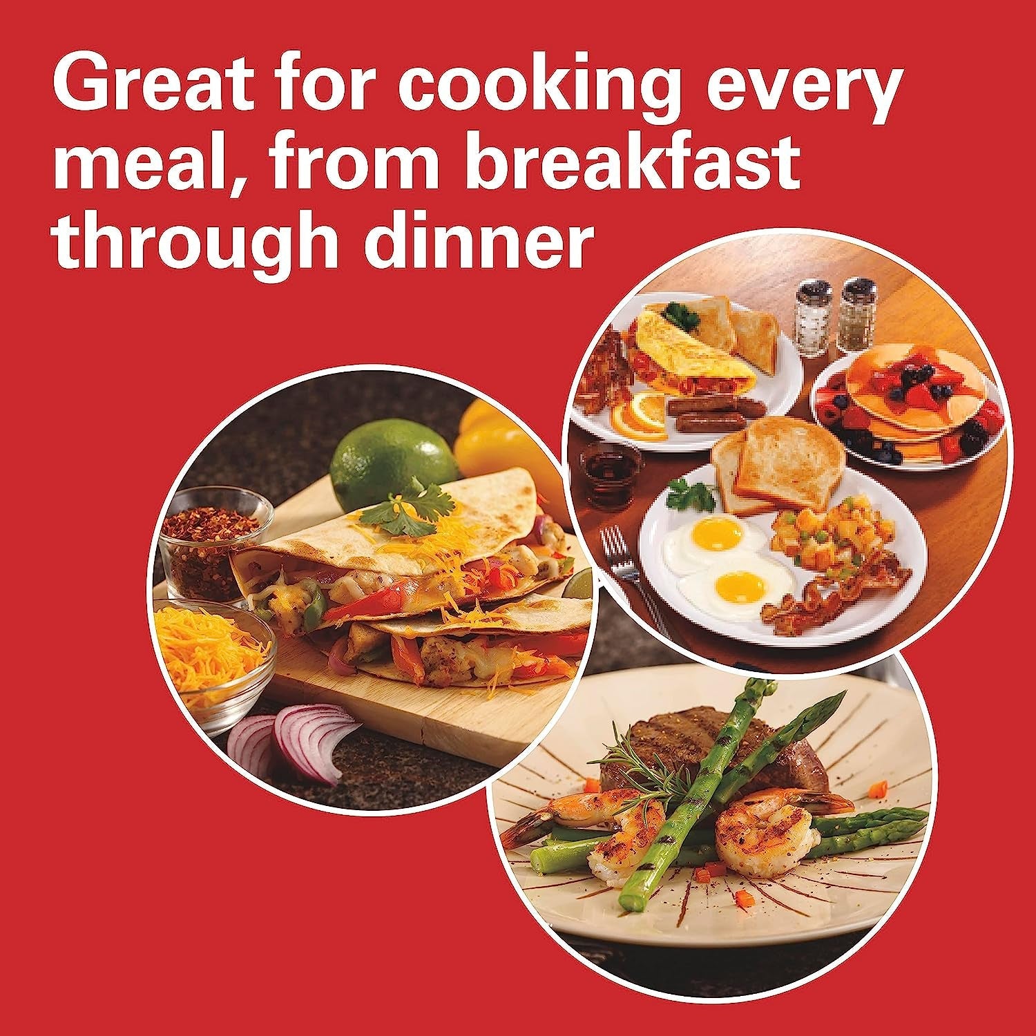 3-In-1 Electric Indoor Grill + Griddle. 8-Serving. Reversible Nonstick Plates. 2 Cooking Zones with Adjustable Temperature (38546). Black - Image 3