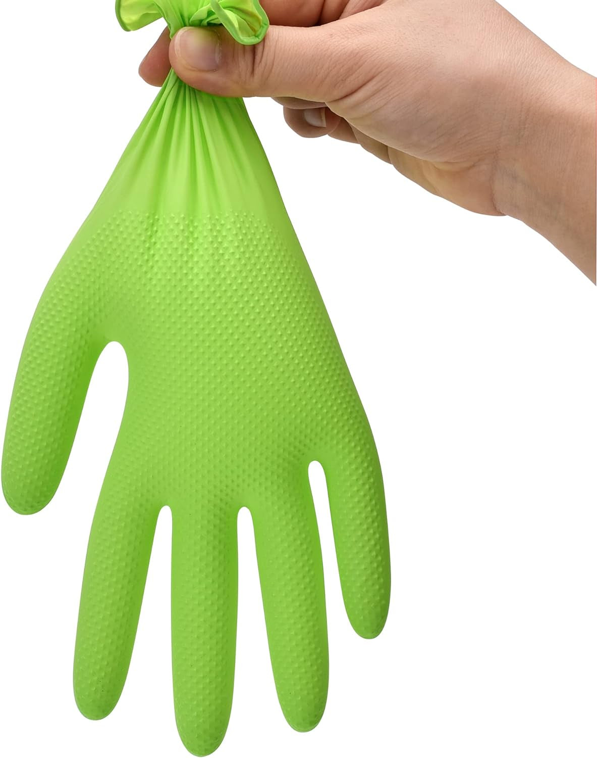 Thor Grip Heavy Duty Green Industrial Nitrile Gloves with Raised Diamond Texture. 8-Mil. Latex Free. 100-Ct Box - Image 8