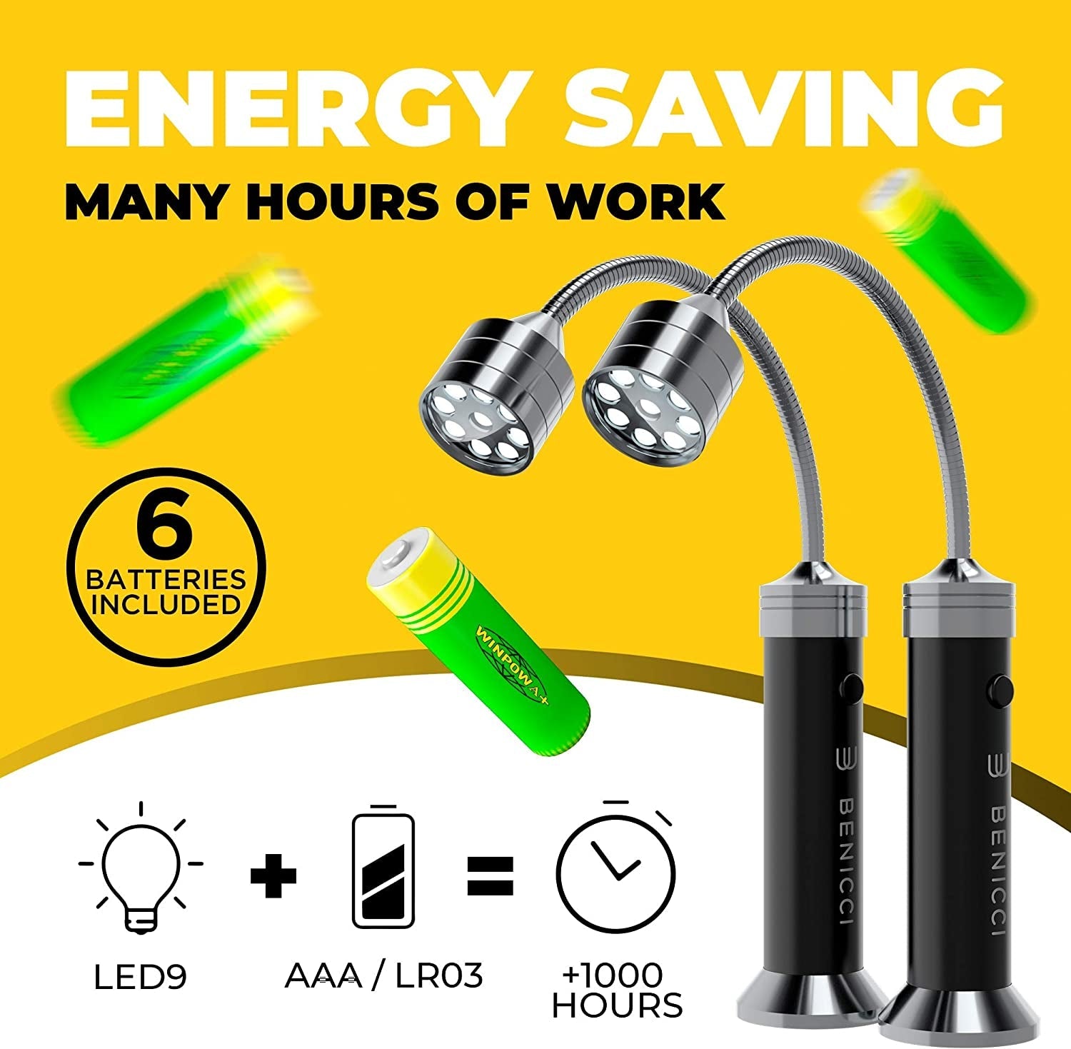 Flexible LED BBQ Grill Lights Set of 2 - the Perfect Grilling Accessories Light with 360-Degree Magnetic Base and Gooseneck - 100% Portable Weatherproof Outdoor Lamp W/ 6 Batteries Included - Image 7