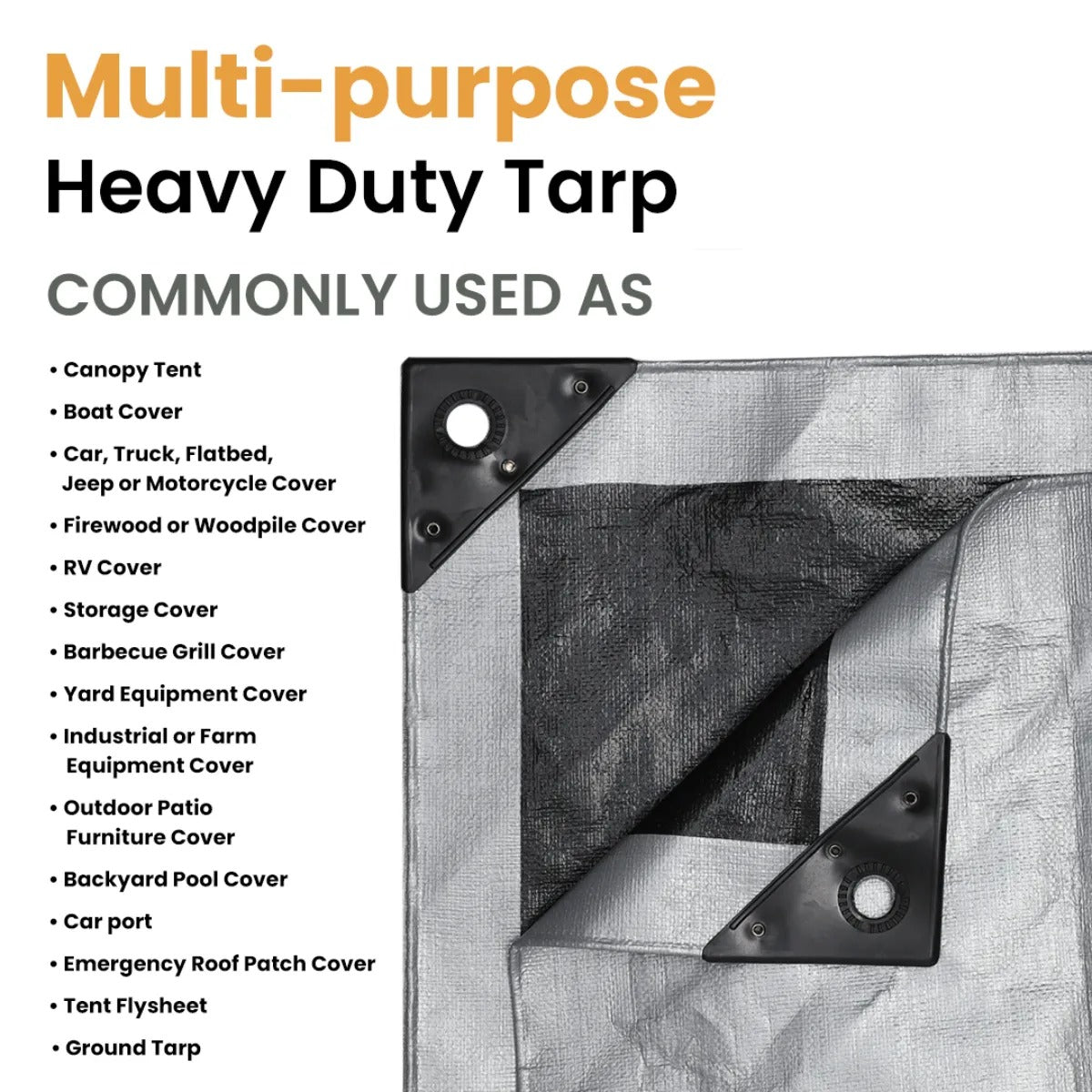 15' x 15' Super Heavy Duty Poly Tarp - Image 16