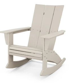 Polywood: Modern Curveback Adirondack Rocking Chair in Sand