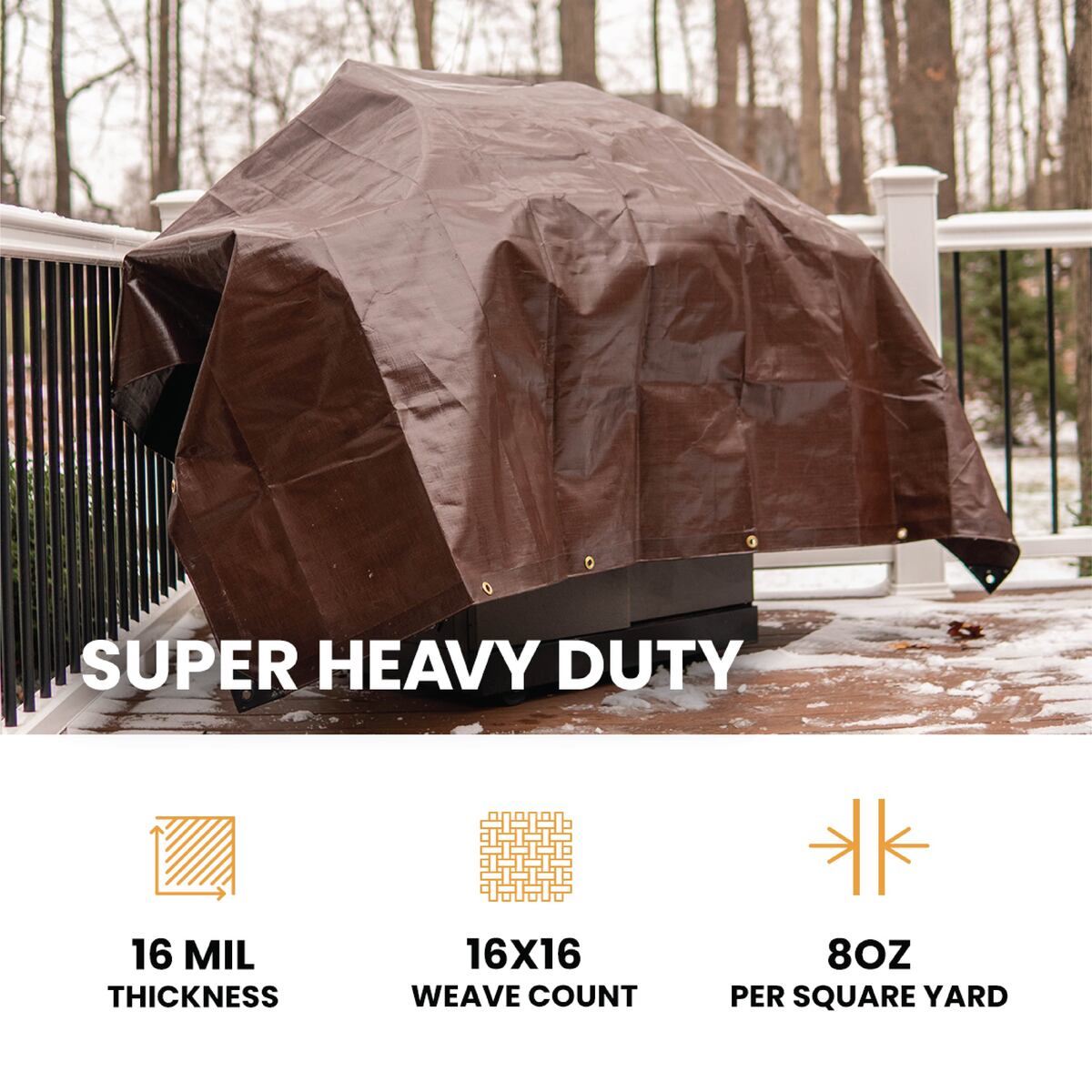 30' x 40' Super Heavy Duty Poly Tarp - Image 2